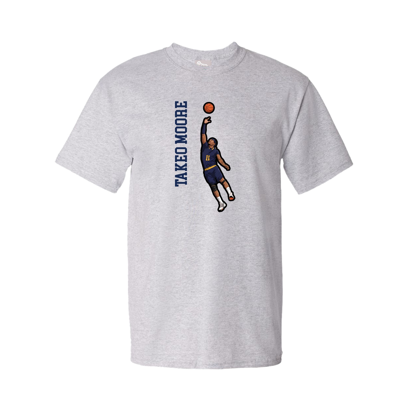 Youth Tee — Name Vertical in Grey