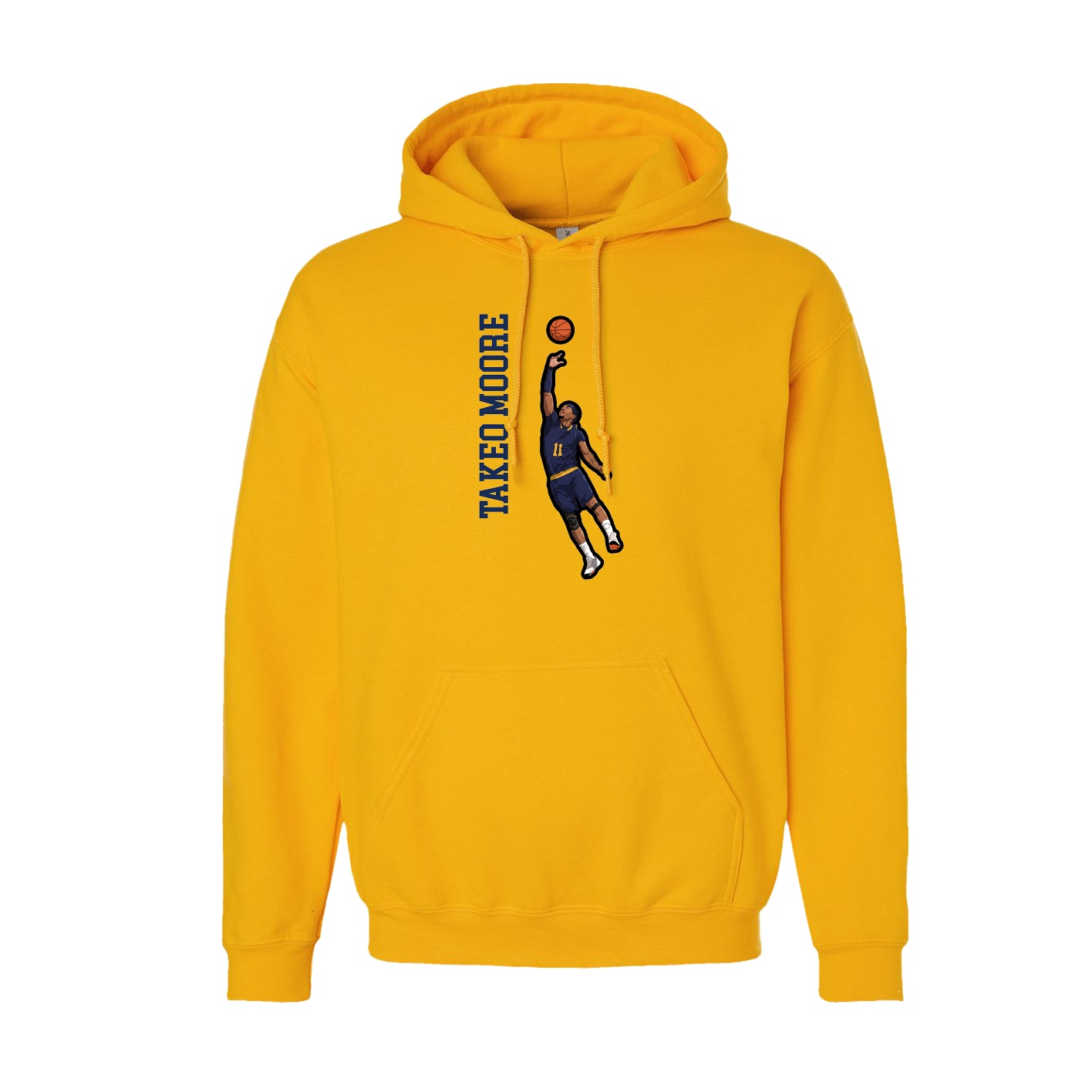 Youth Hoodie — Name Vertical in Gold
