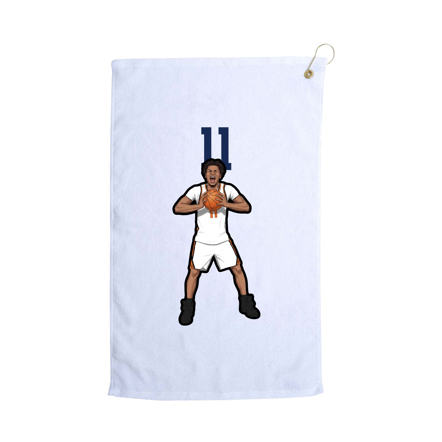 Golf Towel — Number Top in White