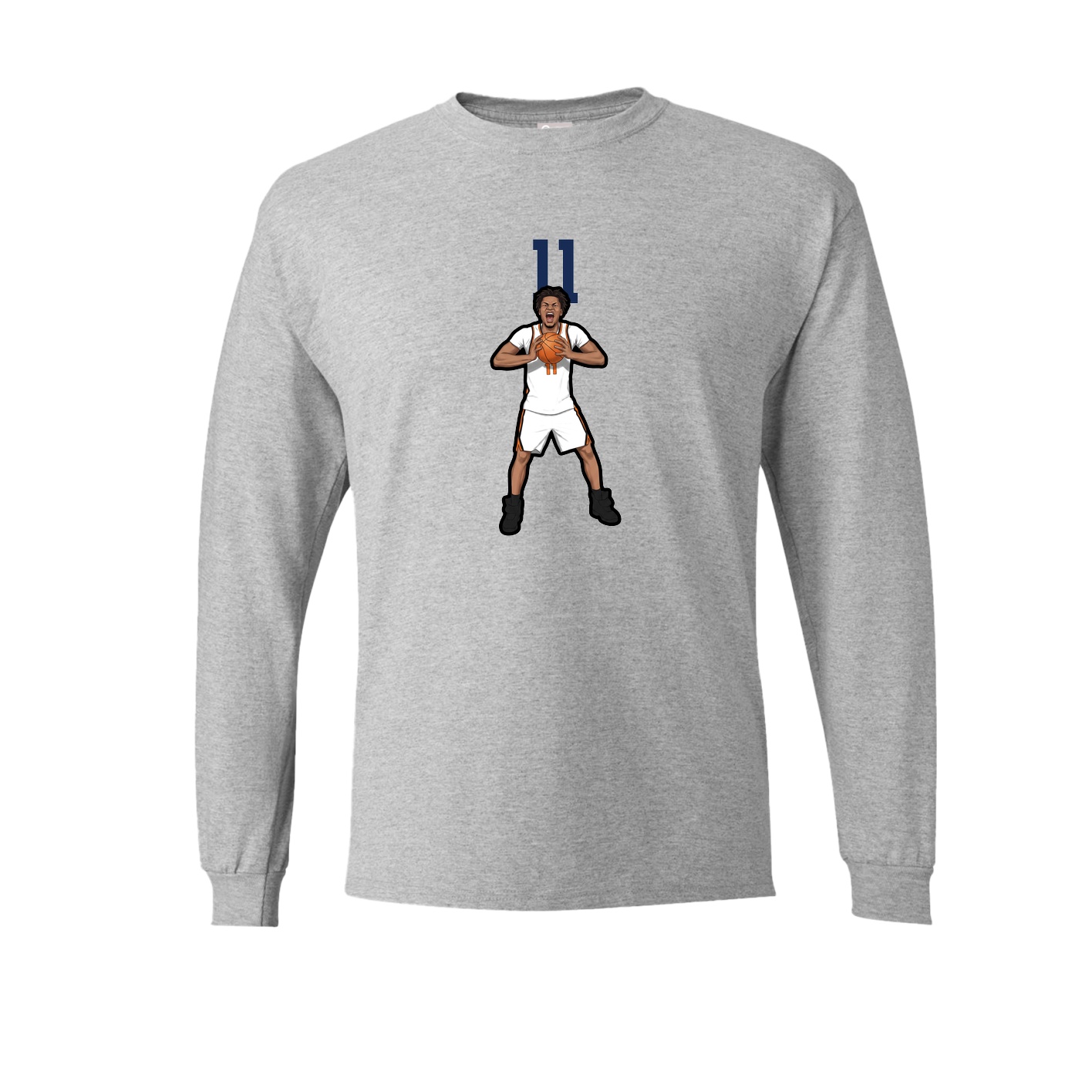 Long Sleeve Tee — Number Top in Grey
