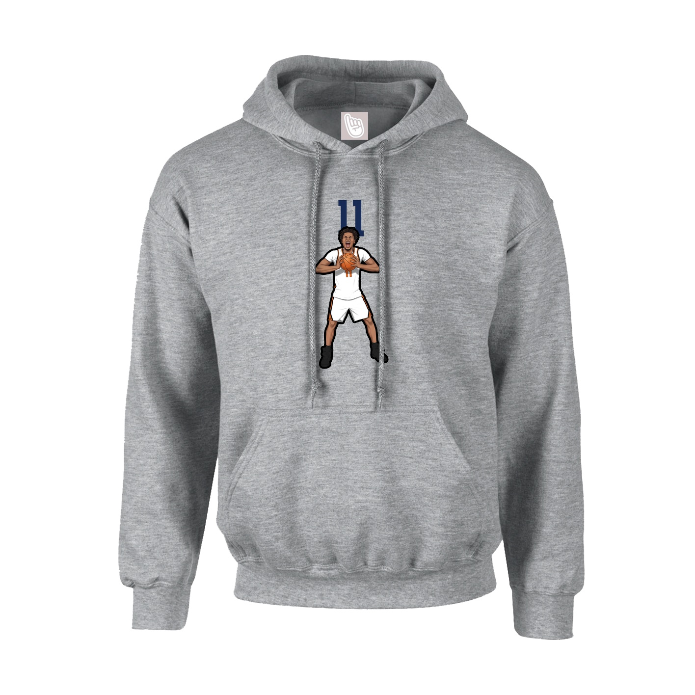 Hoodie — Number Top in Grey