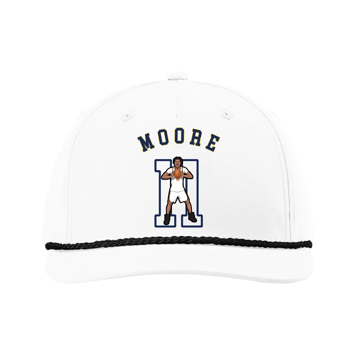 Five-Panel Classic Rope Cap — Shirsey Arch in White