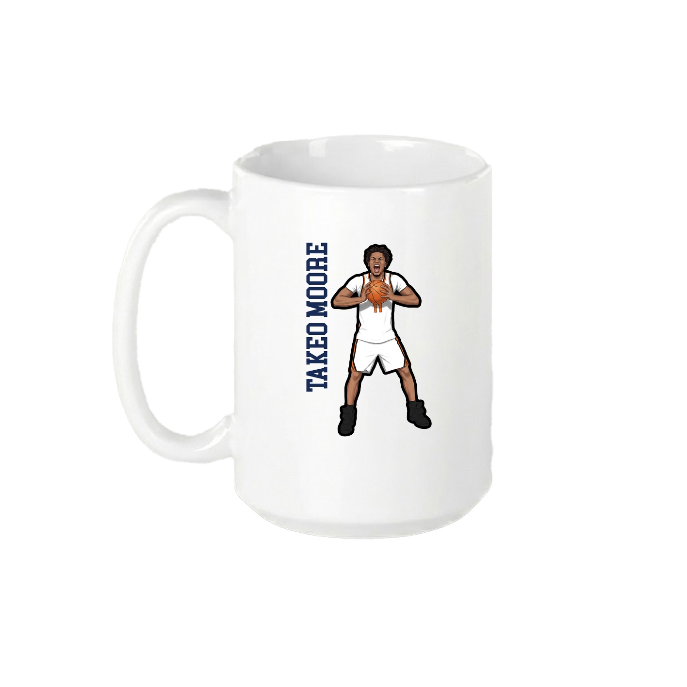 15oz Coffee Mug — Name Vertical in White