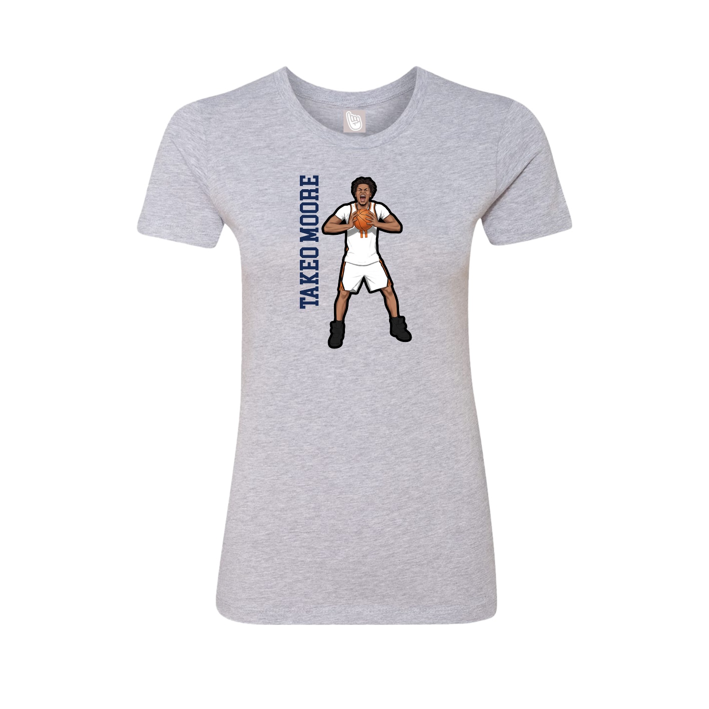 Womens Tee — Name Vertical in Grey