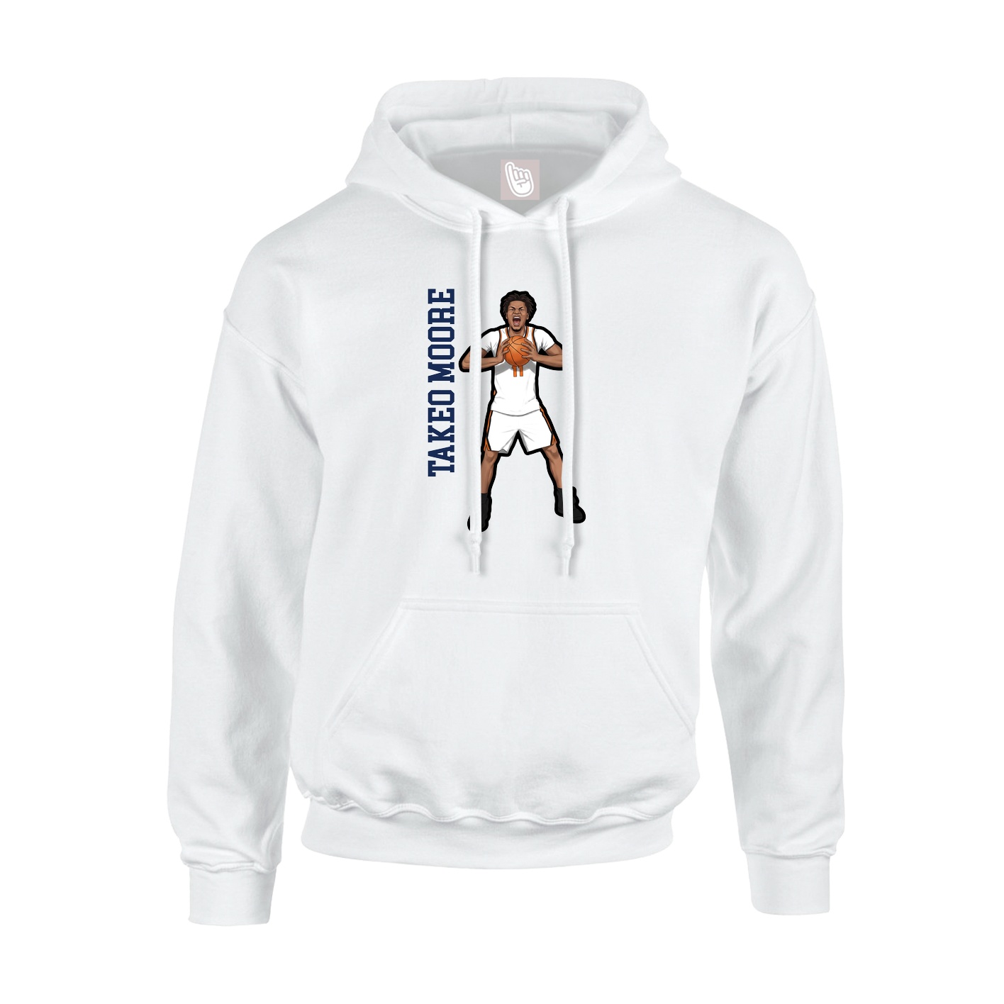 Youth Hoodie — Name Vertical in White