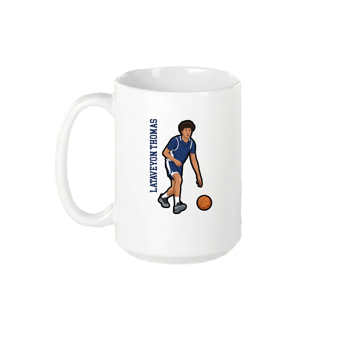 15oz Coffee Mug — Name Vertical in White