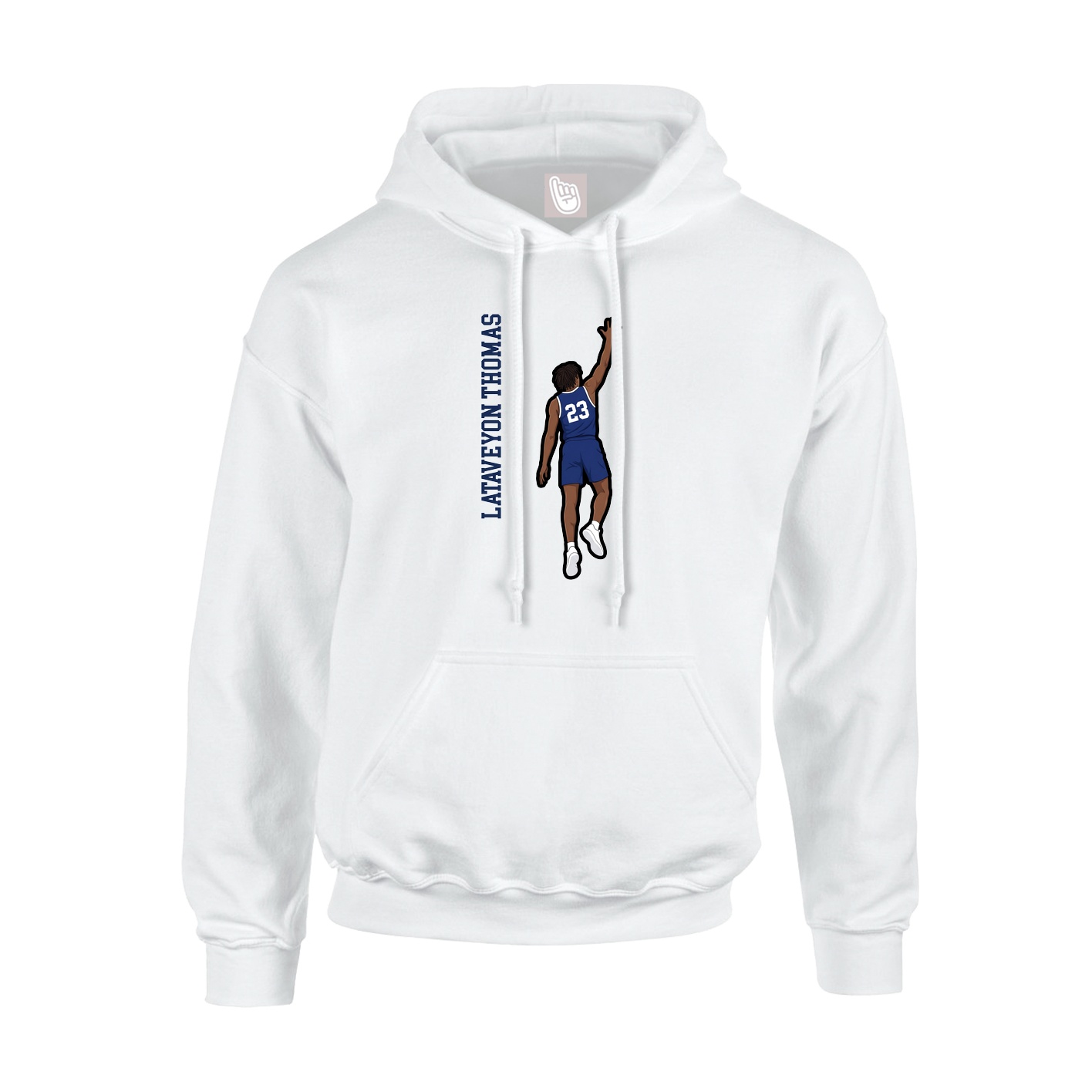 Youth Hoodie — Name Vertical in White