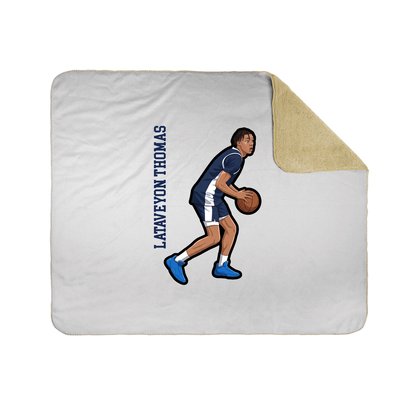 Throw Blanket — Name Vertical in White