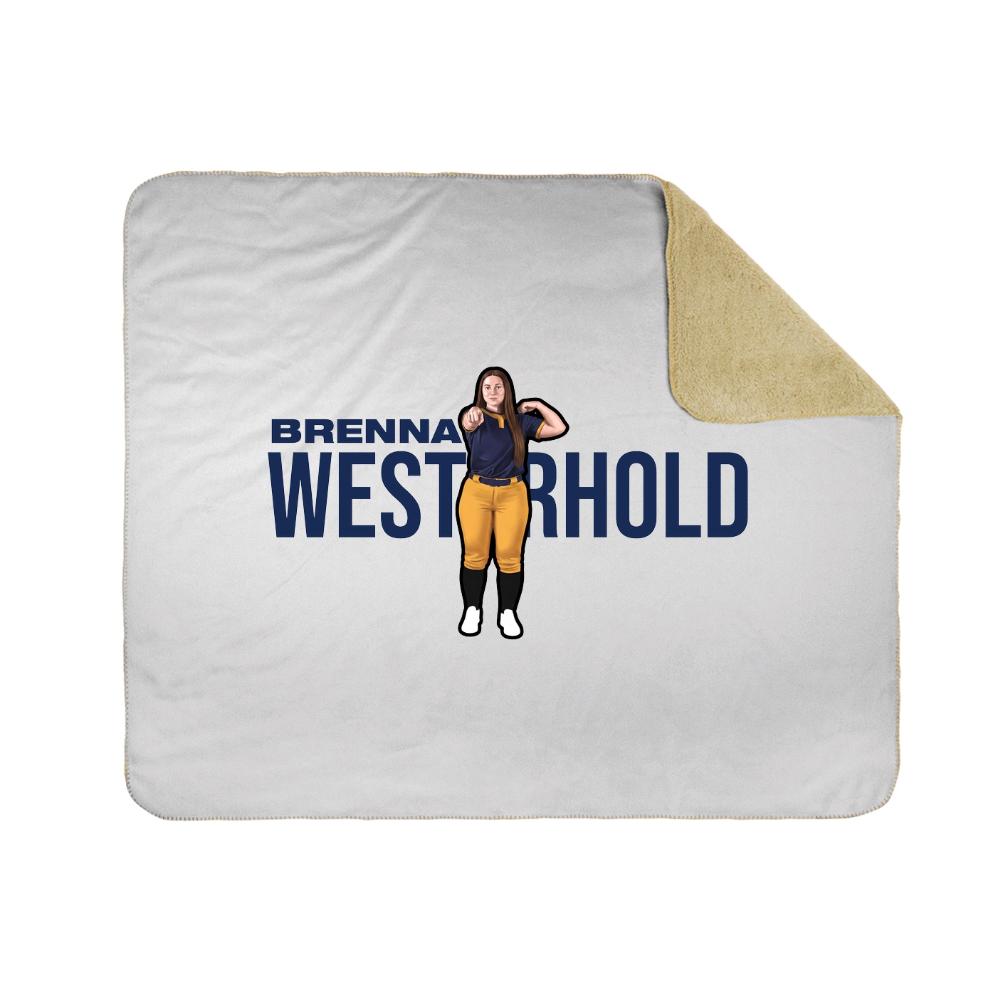 Throw Blanket — Player Name in White