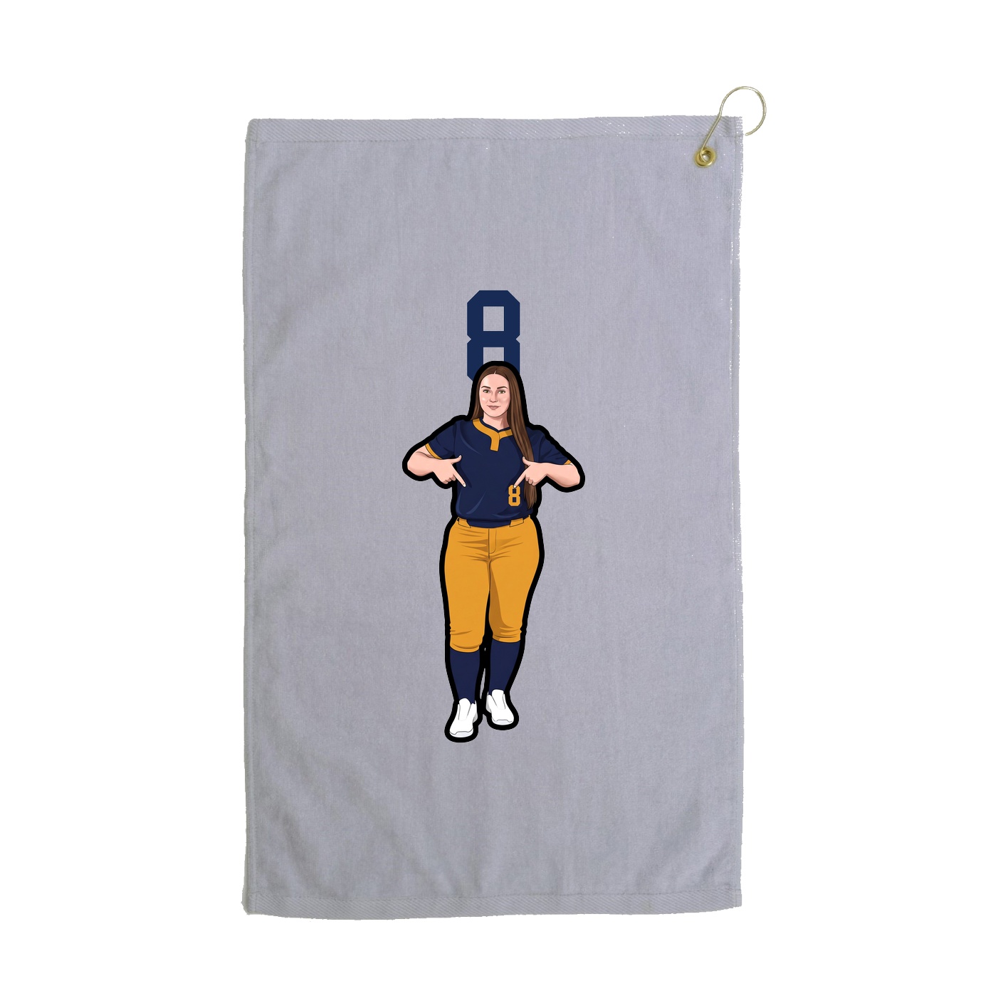 Golf Towel — Number Top in Grey