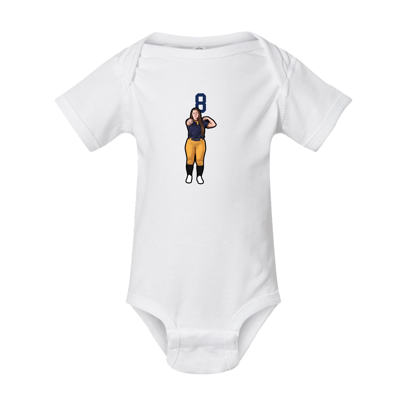 Baby Onesie — Number Top in White