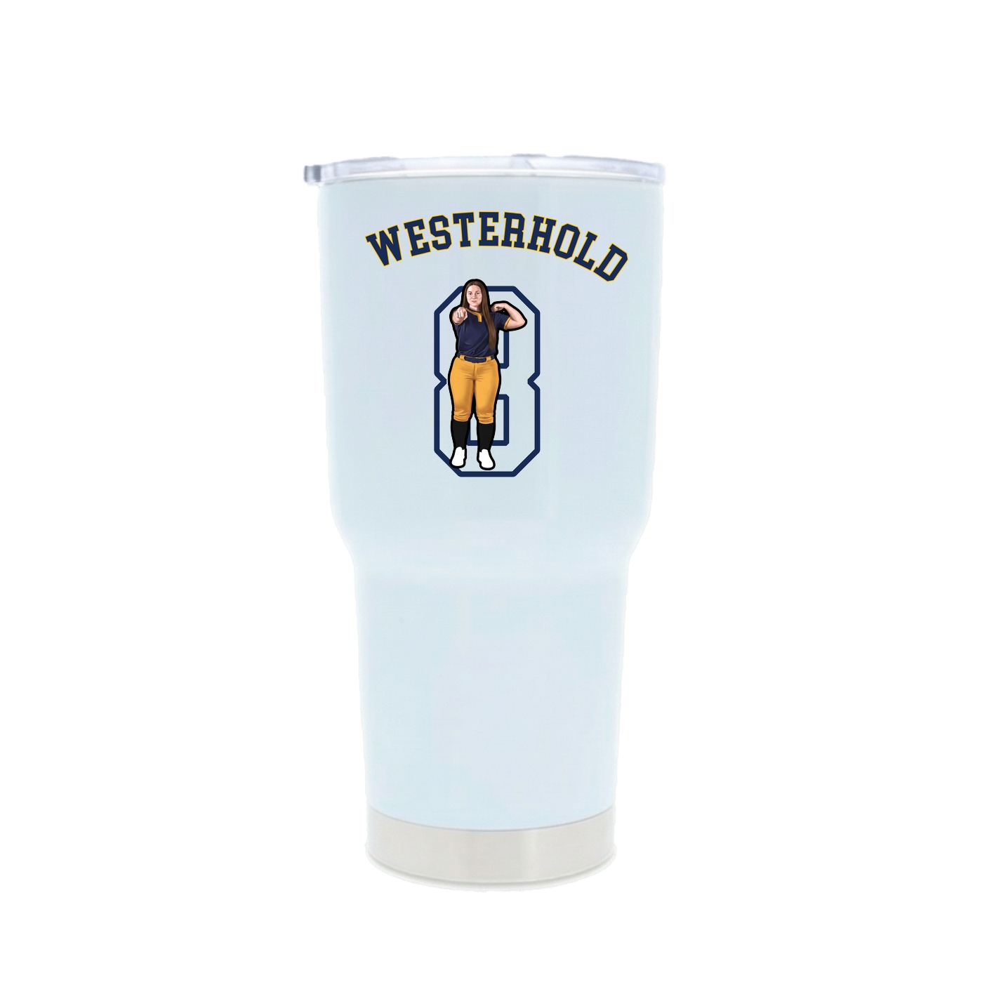 30oz Stainless Steel Tumbler — Shirsey Arch in White