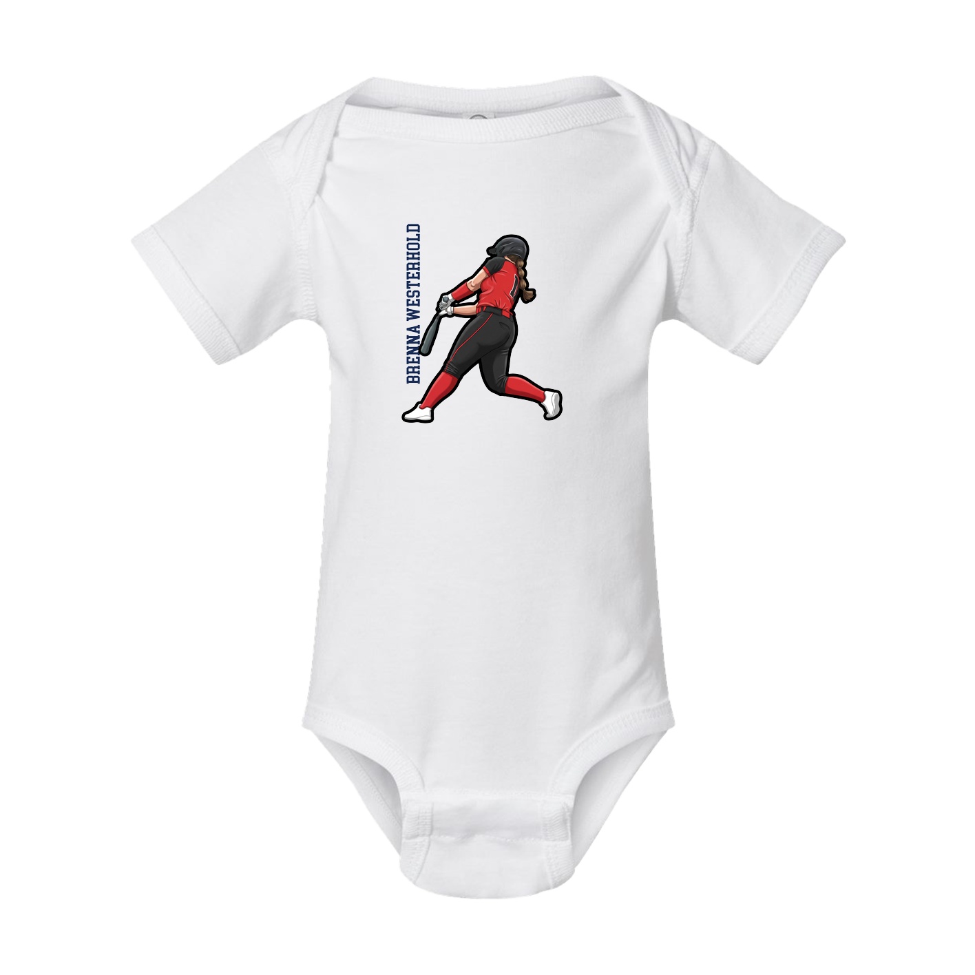 Baby Onesie — Name Vertical in White
