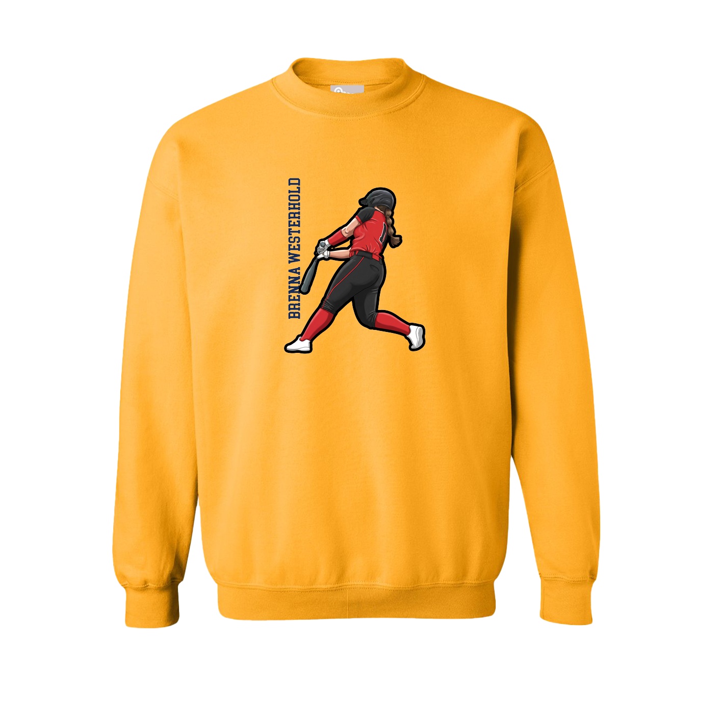 Fleece Crew — Name Vertical in Gold