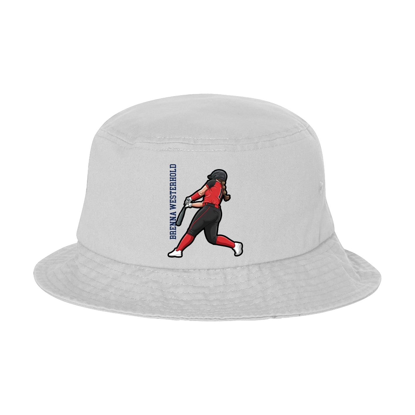 Bucket Cap — Name Vertical in White