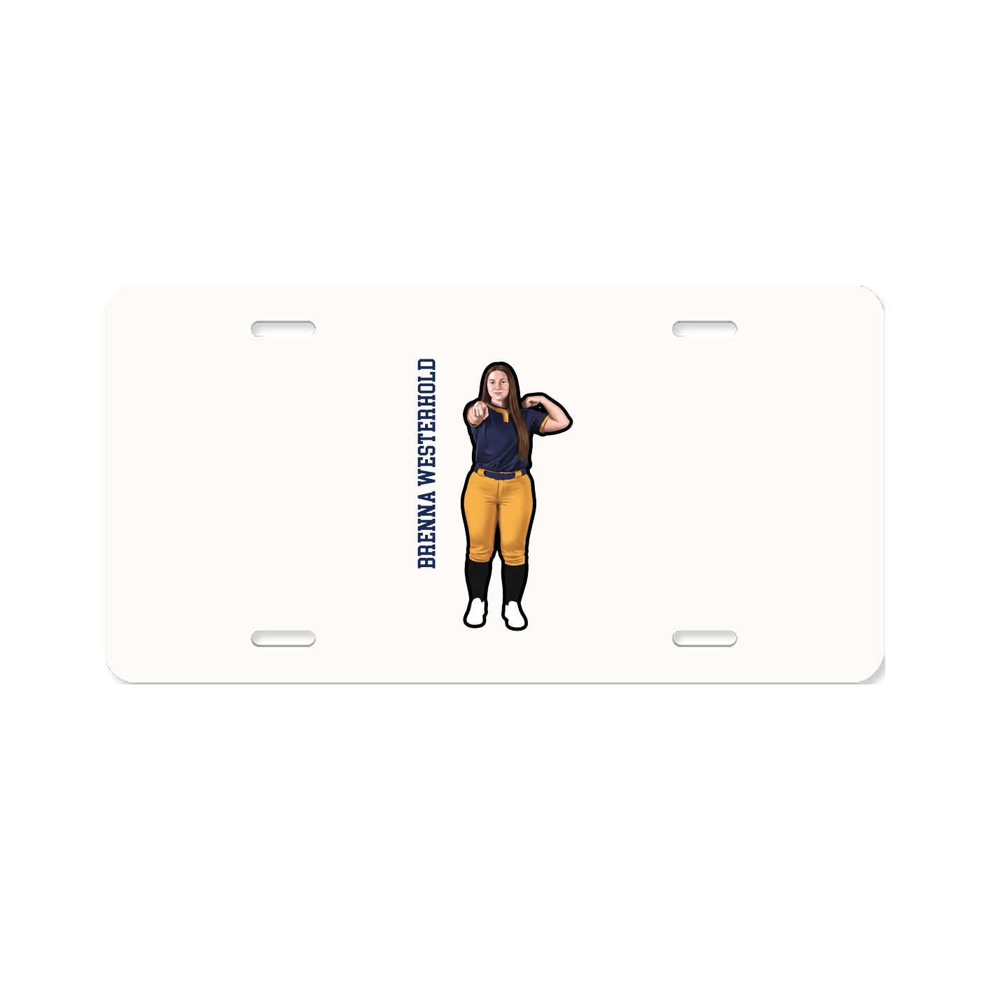 License Plate — Name Vertical in Classic