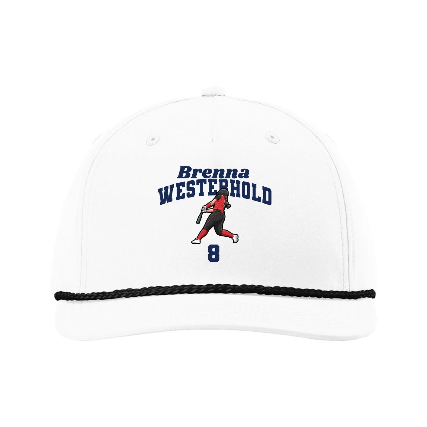Five-Panel Classic Rope Cap — Signature Arch in White