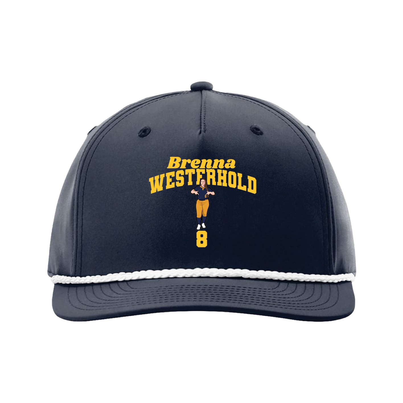 Five-Panel Classic Rope Cap — Signature Arch in Navy