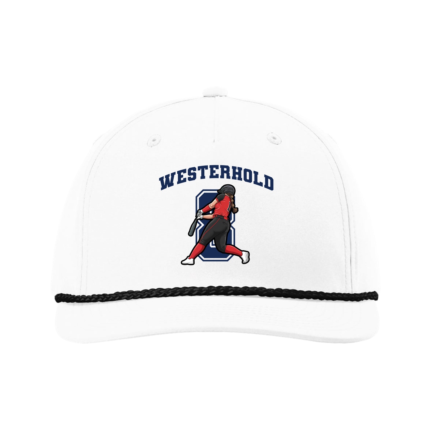 Five-Panel Classic Rope Cap — Number in White
