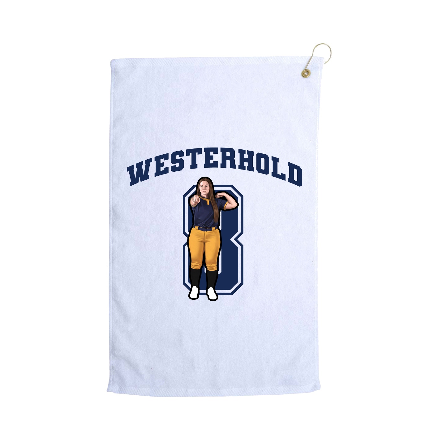Golf Towel — Number in White
