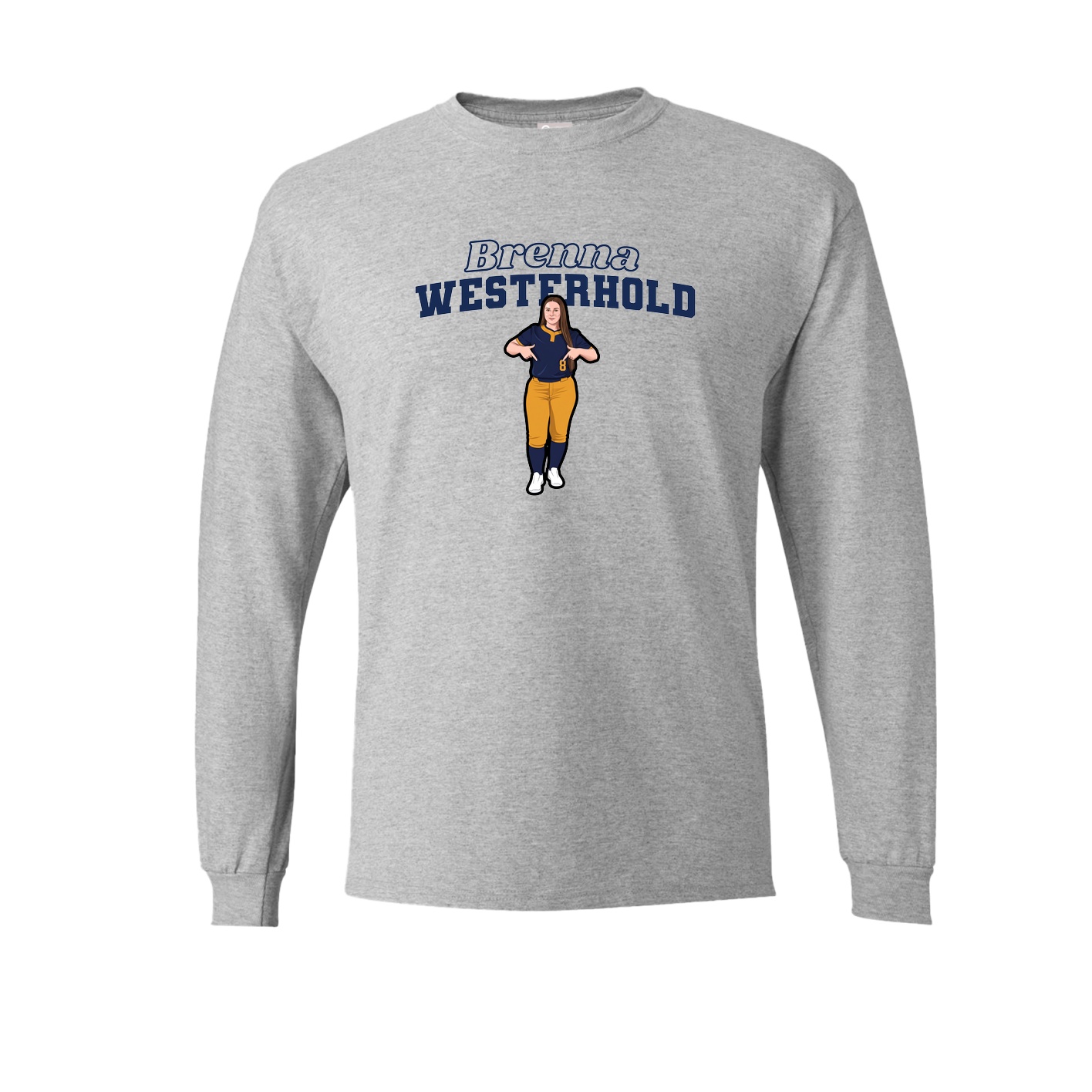 Long Sleeve Tee — Name Arch in Grey
