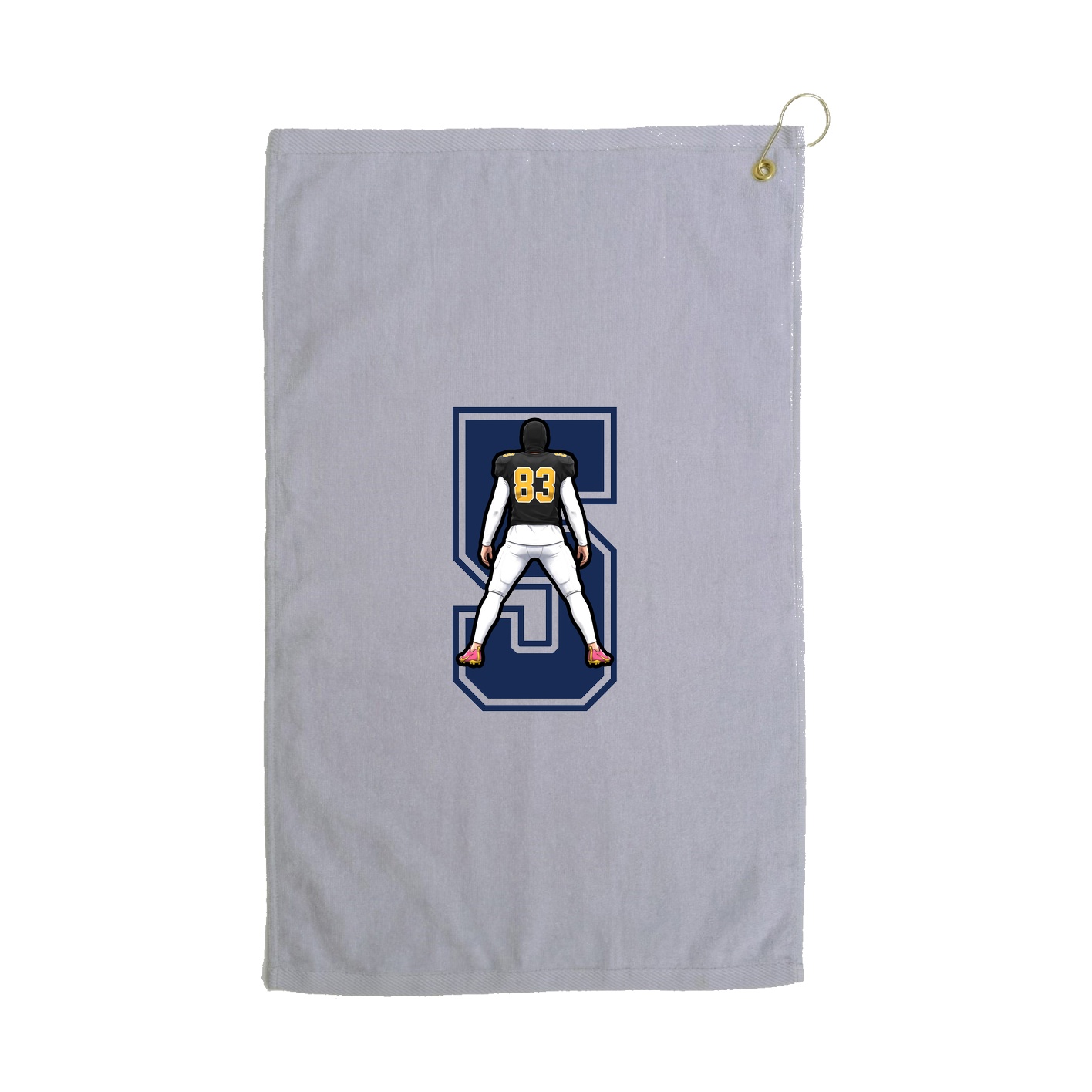 Golf Towel — Number in Grey