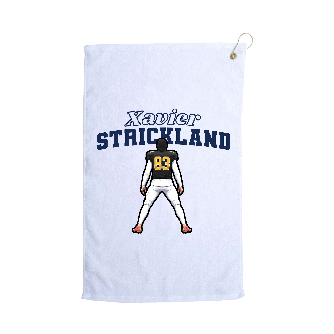 Golf Towel — Name Arch in White