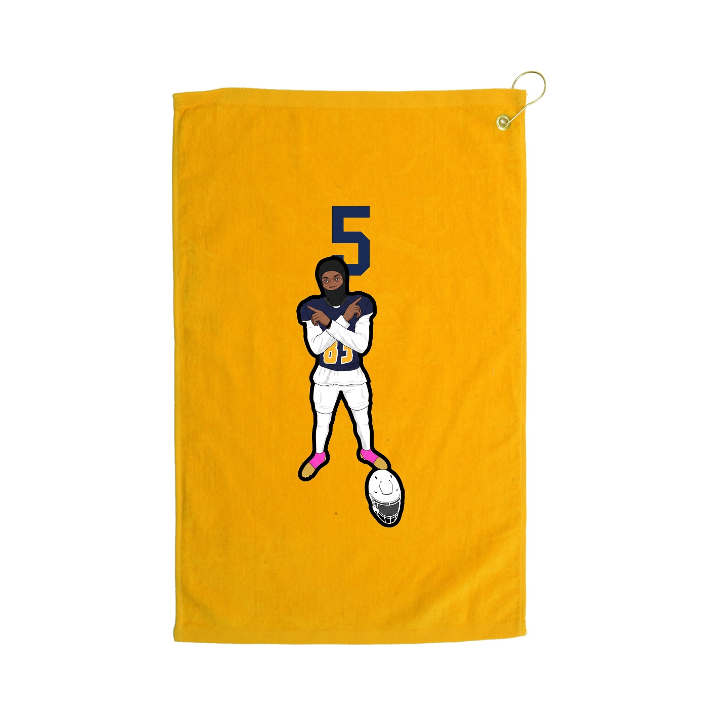 Golf Towel — Number Top in Gold