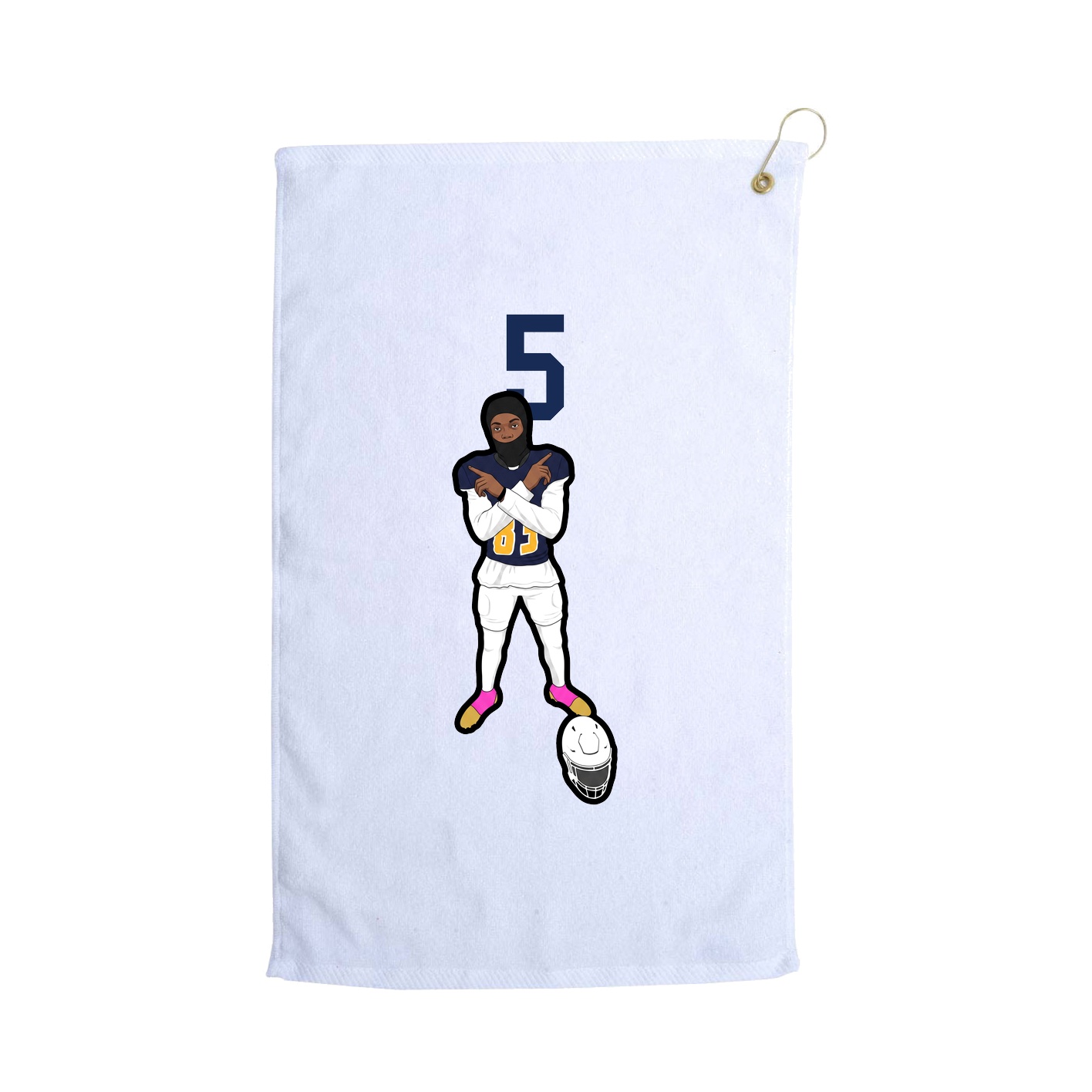 Golf Towel — Number Top in White