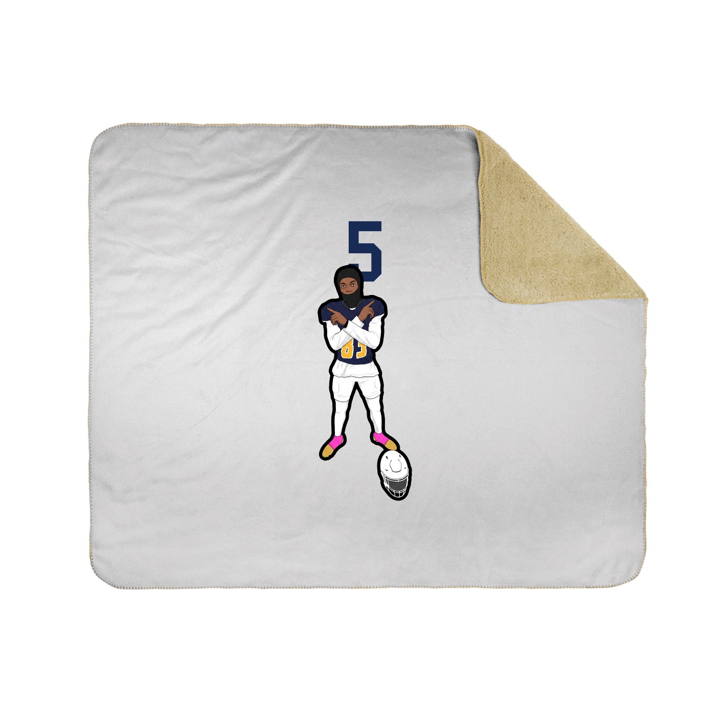 Throw Blanket — Number Top in White
