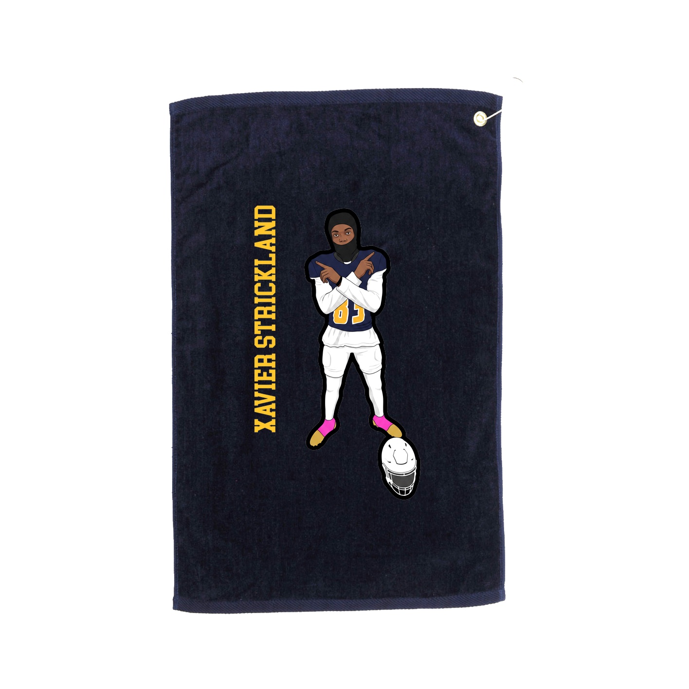 Golf Towel — Name Vertical in Navy