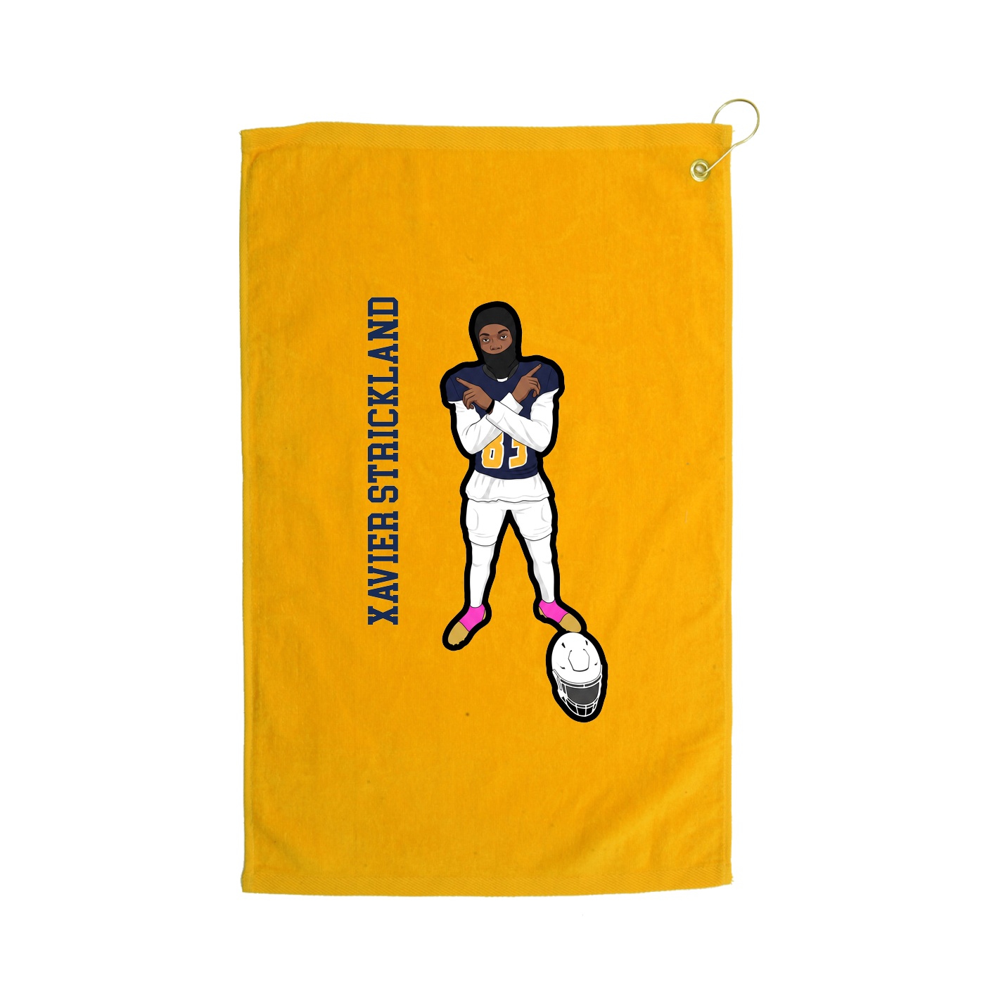 Golf Towel — Name Vertical in Gold