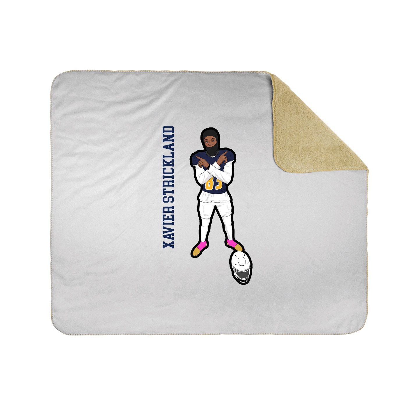 Throw Blanket — Name Vertical in White