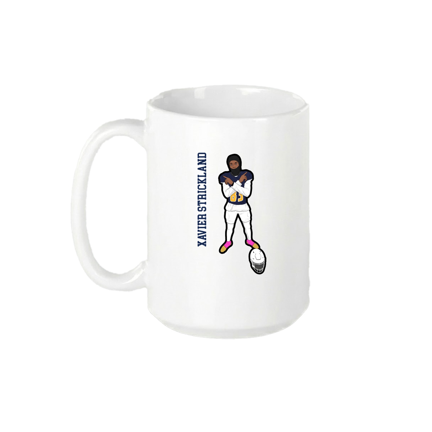 15oz Coffee Mug — Name Vertical in White