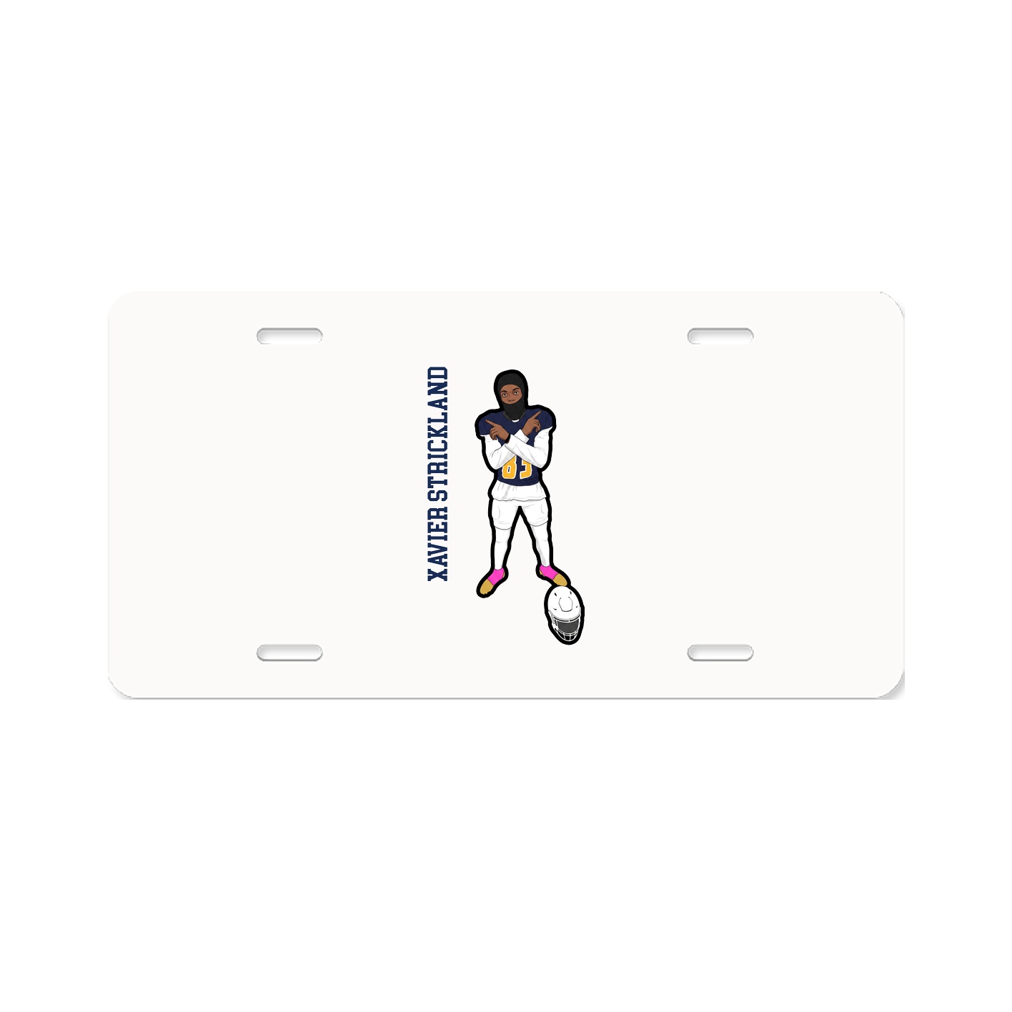 License Plate — Name Vertical in Classic