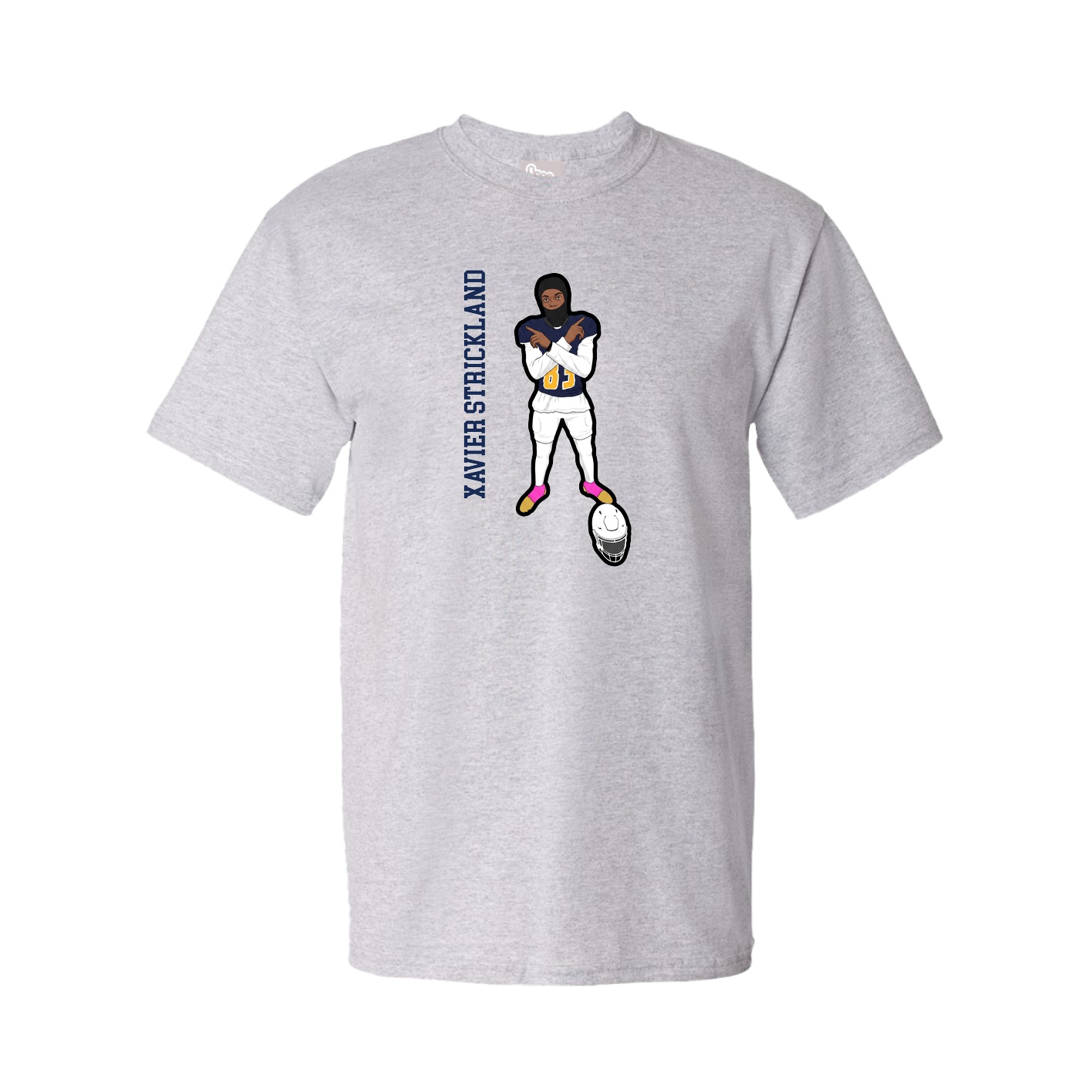 Tee — Name Vertical in Grey