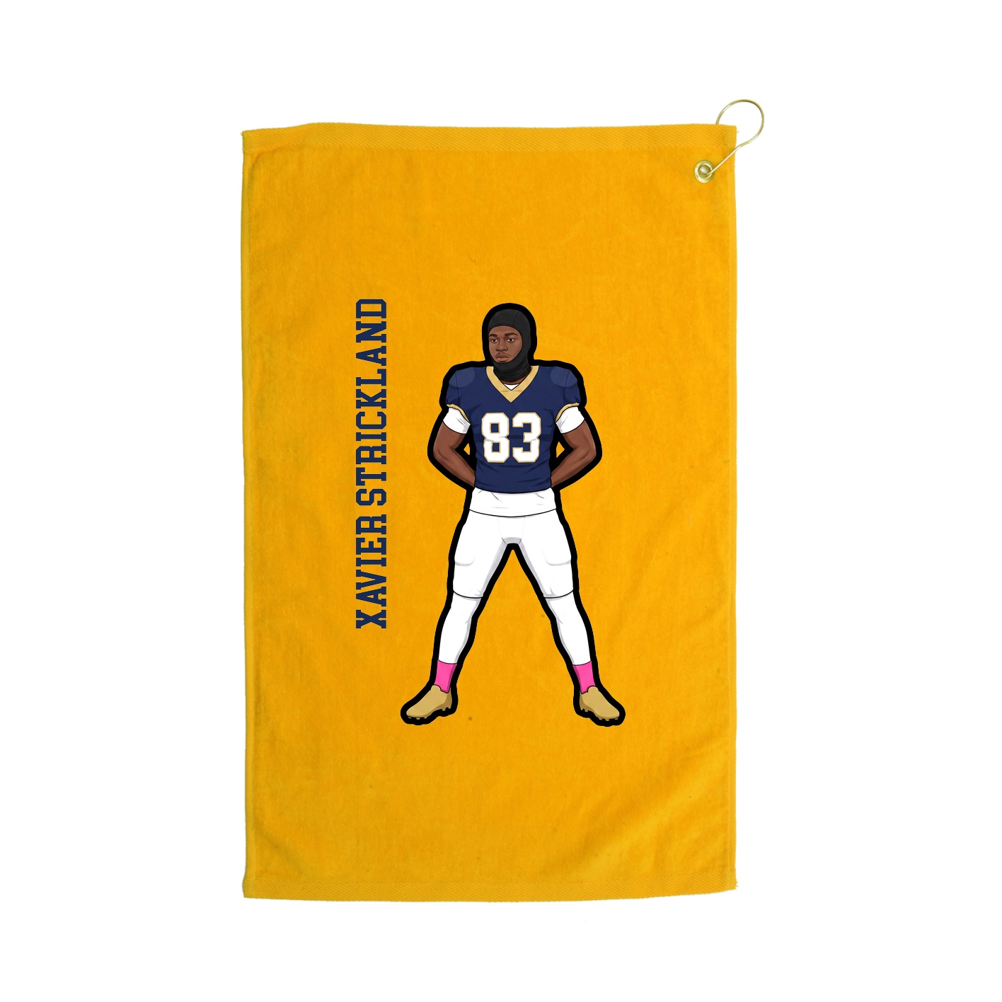 Golf Towel — Name Vertical in Gold
