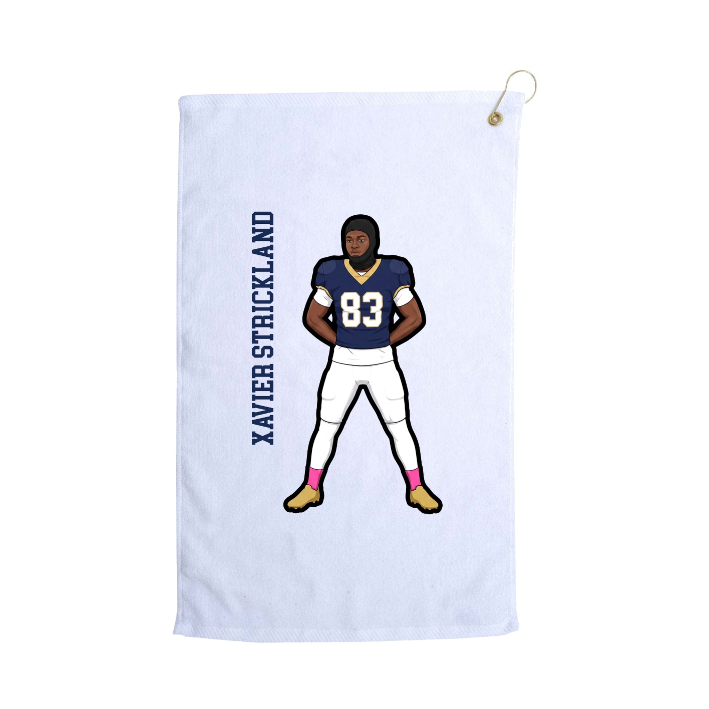 Golf Towel — Name Vertical in White