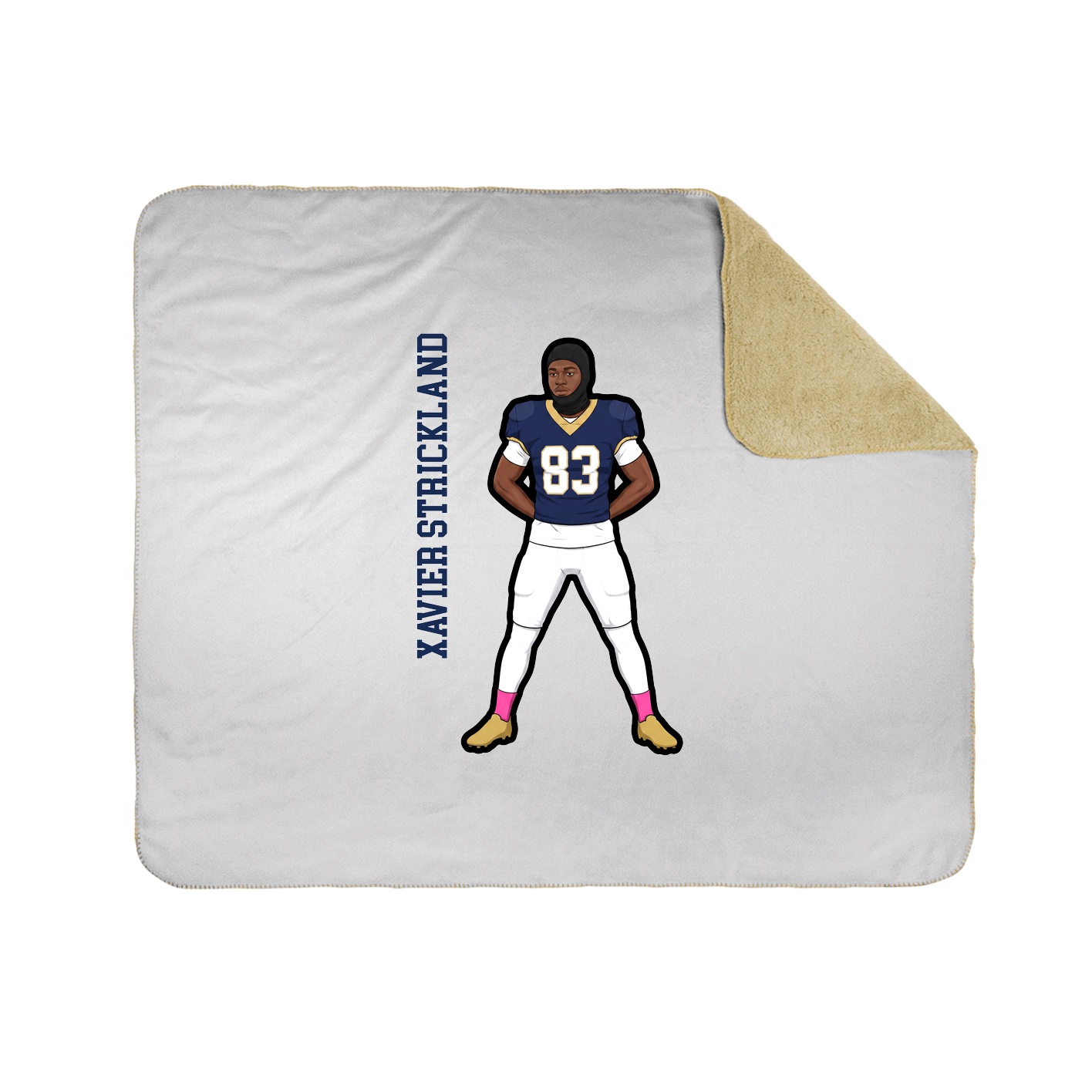 Throw Blanket — Name Vertical in White