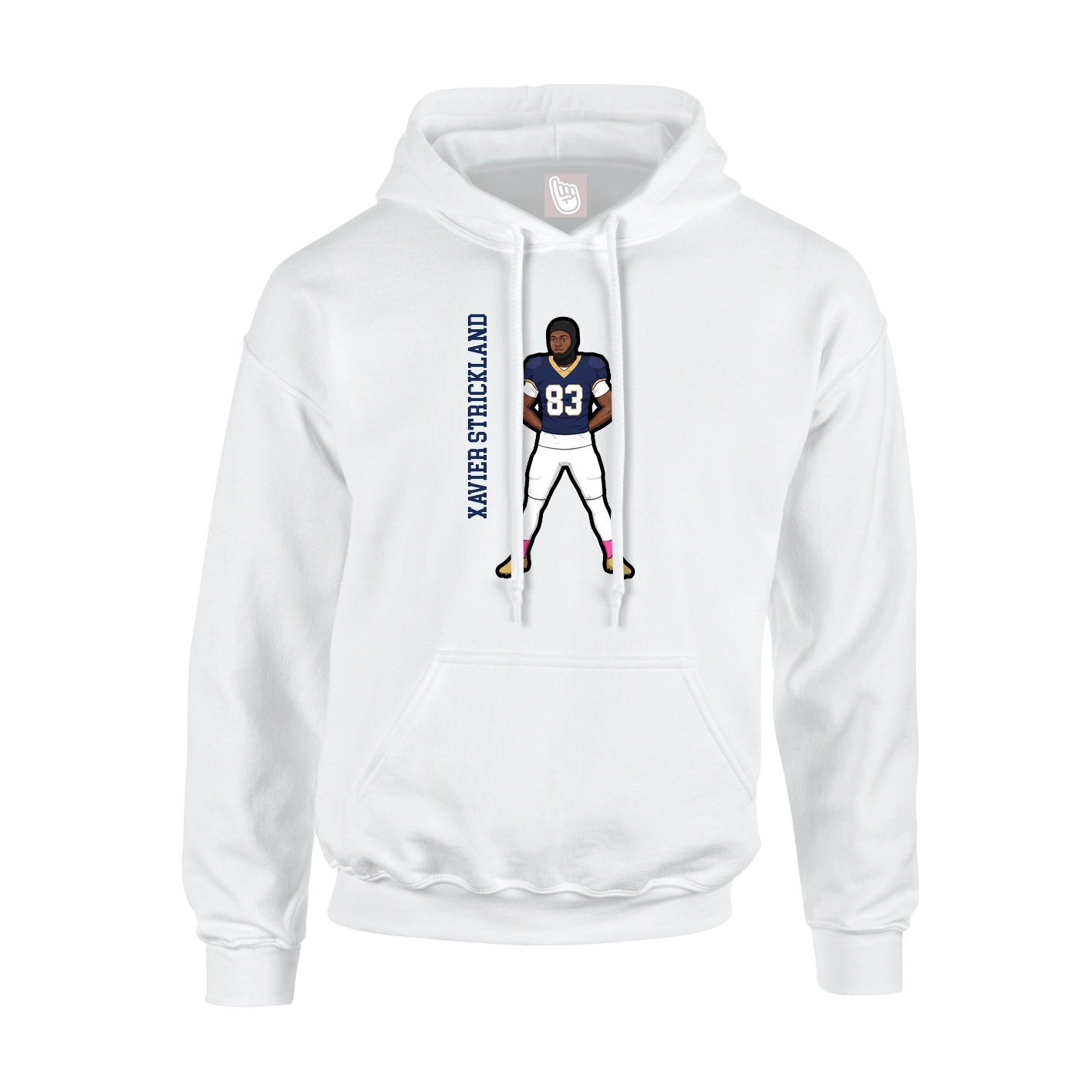Youth Hoodie — Name Vertical in White