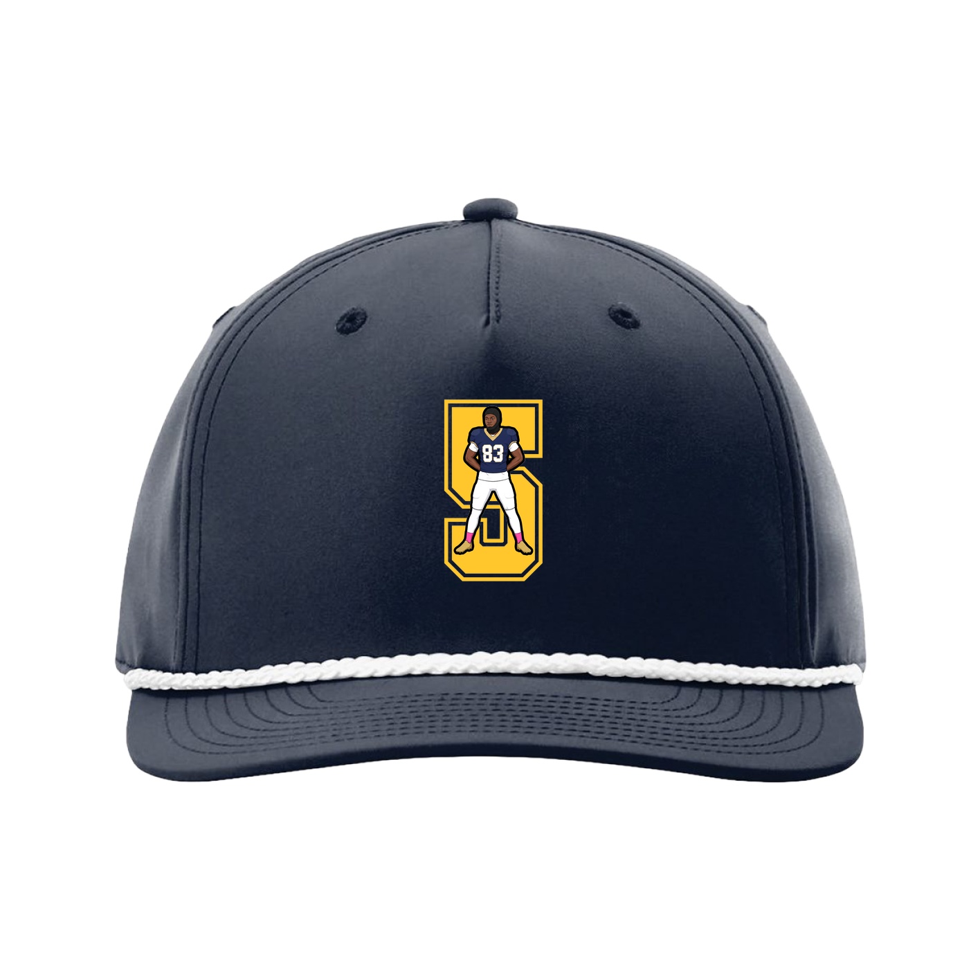 Five-Panel Classic Rope Cap — Number in Navy
