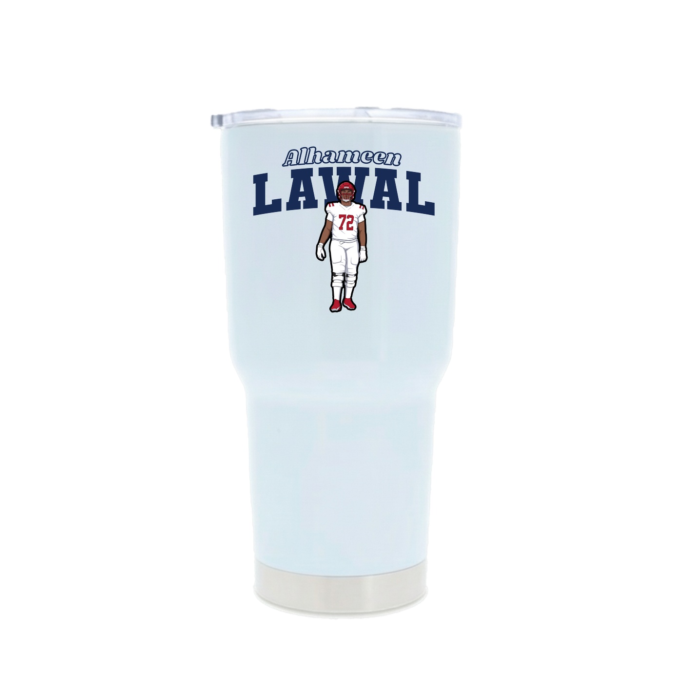 30oz Stainless Steel Tumbler — Name Arch in White