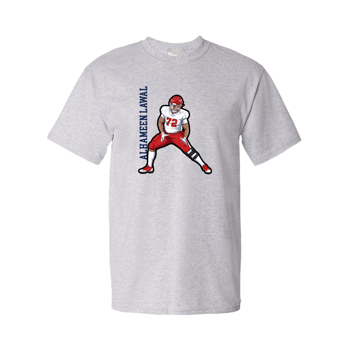 Tee — Name Vertical in Grey