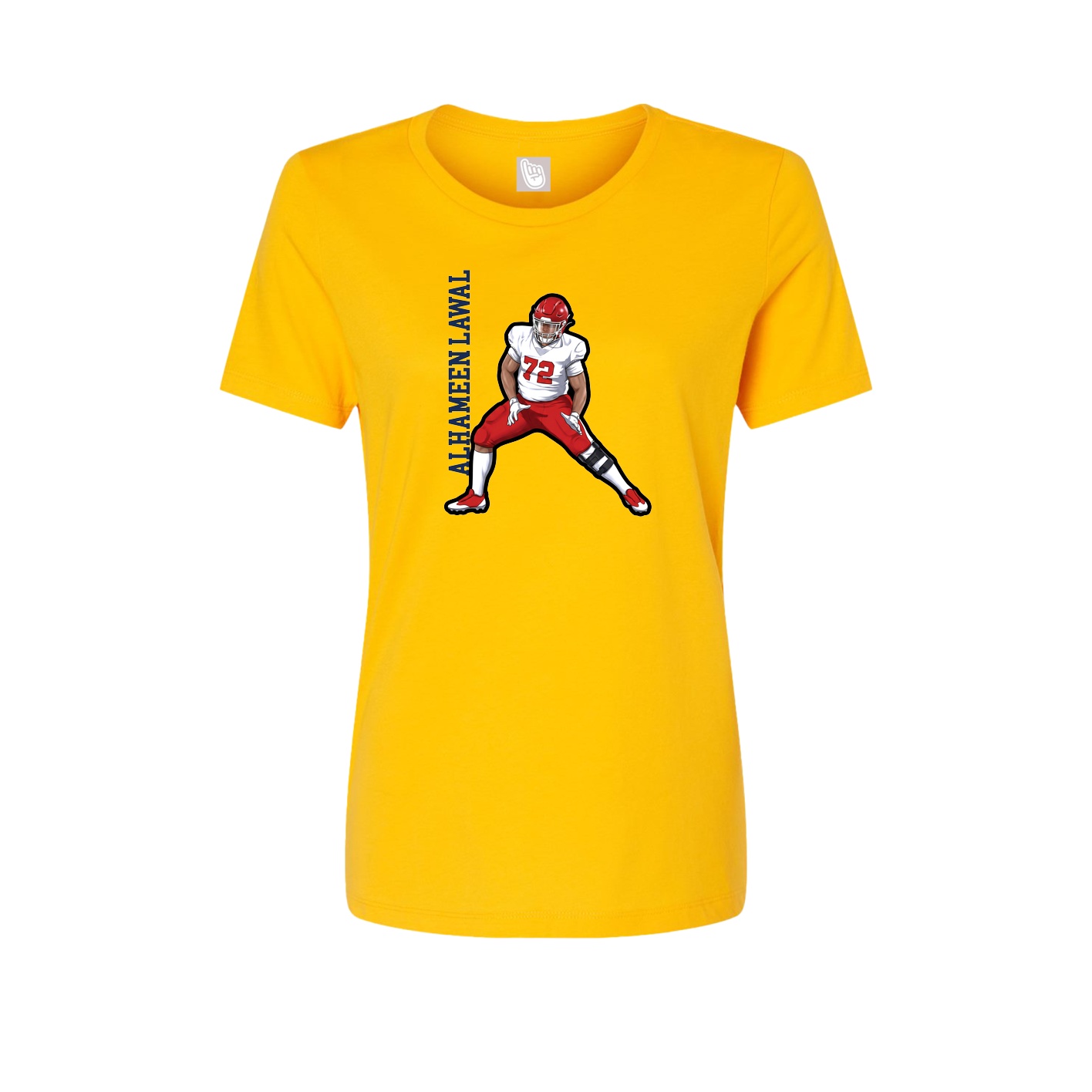 Fitted Women's Tee — Name Vertical in Gold