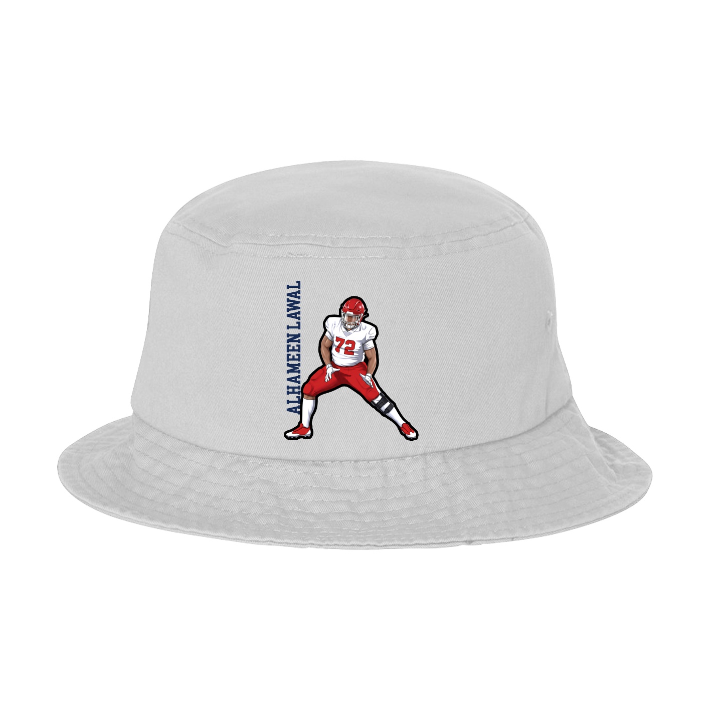 Bucket Cap — Name Vertical in White