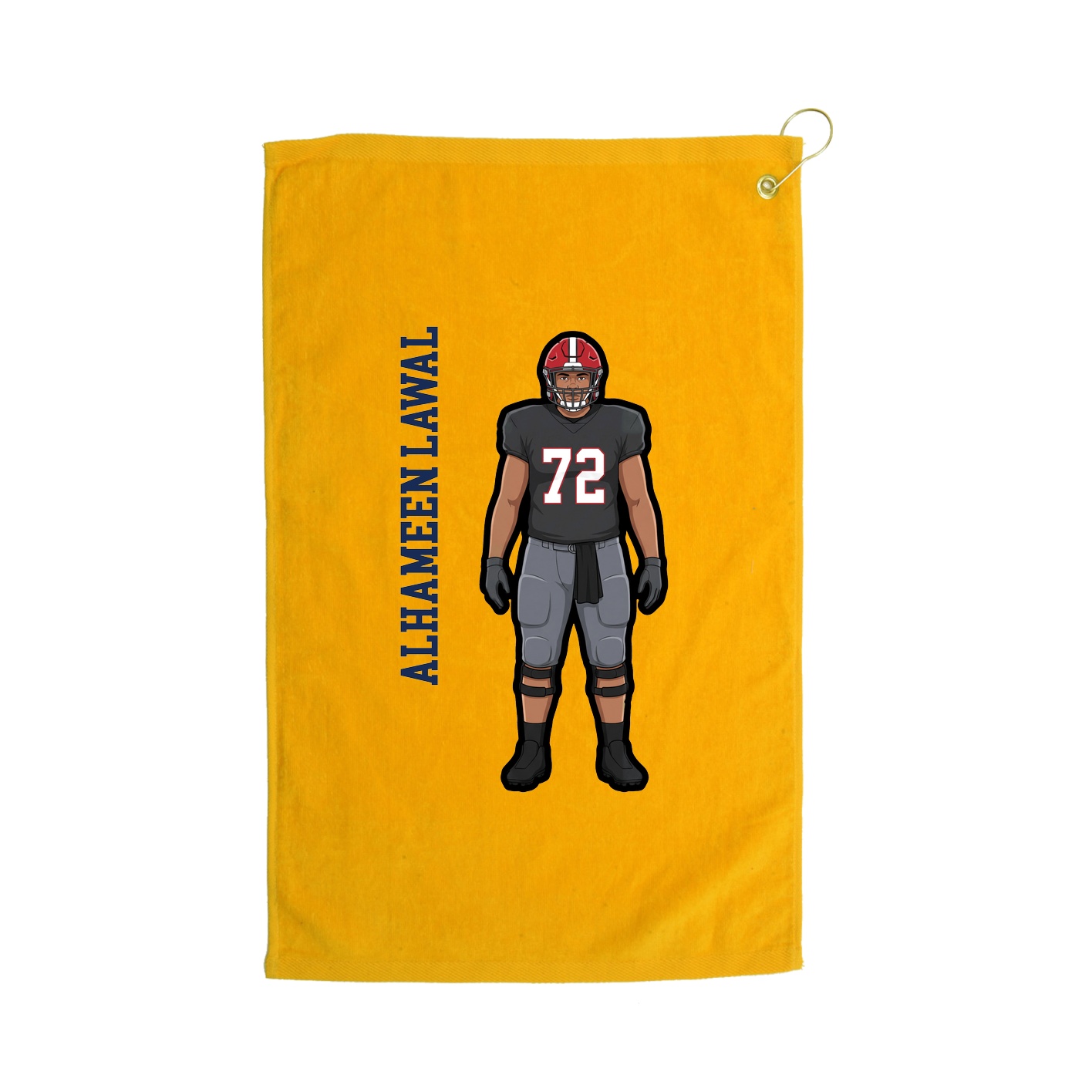 Golf Towel — Name Vertical in Gold