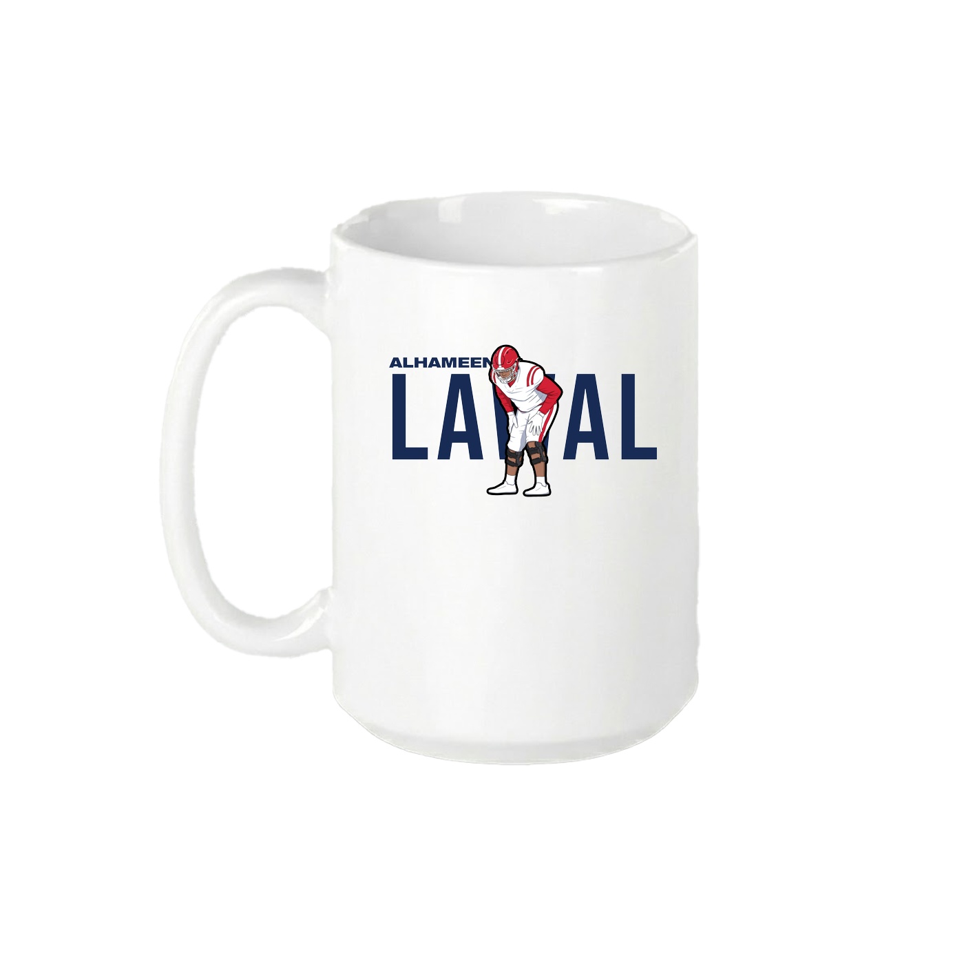 15oz Coffee Mug — Player Name in White