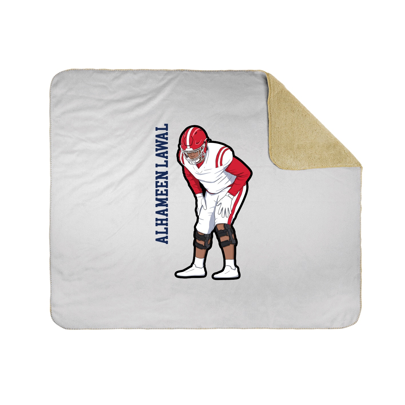 Throw Blanket — Name Vertical in White