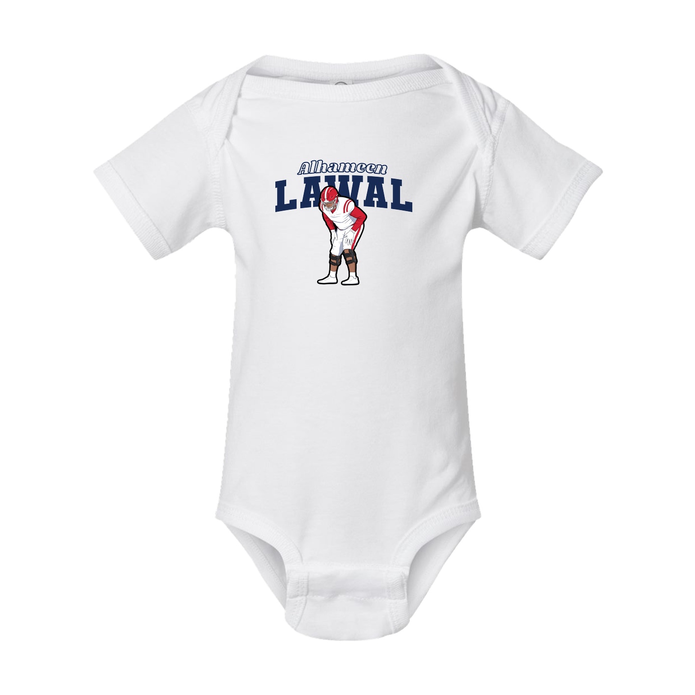 Baby Onesie — Name Arch in White