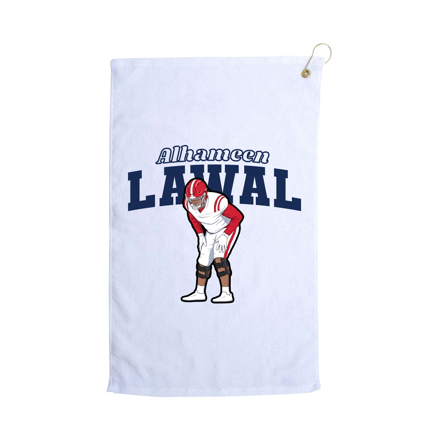 Golf Towel — Name Arch in White